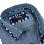 Coogi // Classic Button-Up + Floral Trim // Chambray (M)