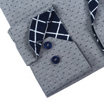 Coogi // Classic Button-Up + Windowpane Trim // Grey (2XL)