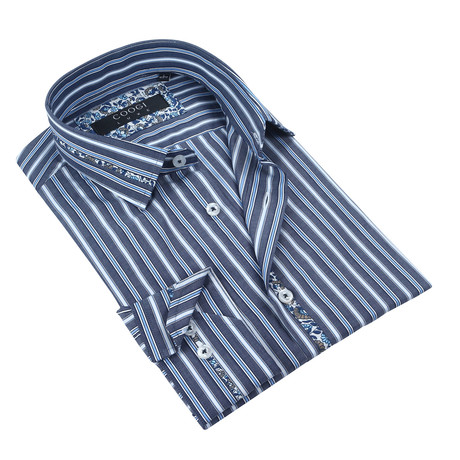 Classic Button-Up // Blue Stripe (S)