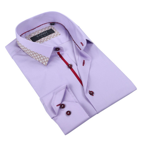 Coogi // Solid Button-Up // Lavender (3XL)