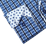 Classic Button-Up // Navy + White (S)