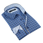 Classic Button-Up // Navy + White (S)