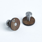 Elk Antler + Wenge Wood Turquoise Cufflinks