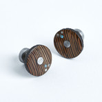 Elk Antler + Wenge Wood Turquoise Cufflinks