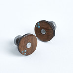 Dark Walnut + Turquiose Cufflinks