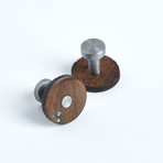 Dark Walnut + Turquiose Cufflinks