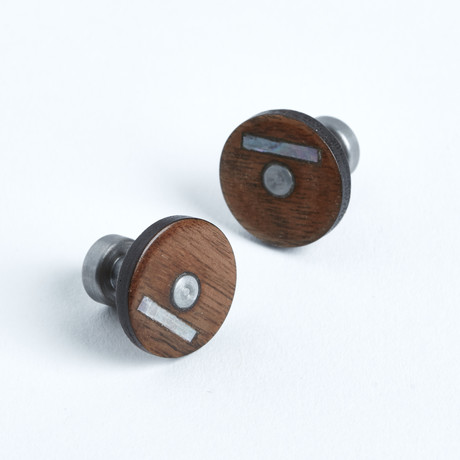 Dark Walnut + Mother Of Pearl Cufflinks