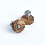 Bethlehem Olive Wood + Patina Copper Cufflinks