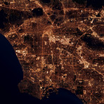 Los Angeles, CA at Night (Framed // 16.5"W x 16.5"H x 1.5"D)