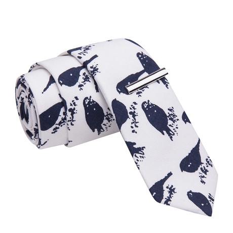 Bird Brothel + Tie Clip // White