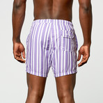 BERTIGO // Striped Swim Short // Purple (XL)