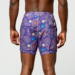BERTIGO // Paisley Swim Short // Purple (2XL)
