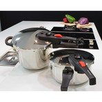 Practika Plus Stainless Steel Pressure Cooker // 2 Piece Set