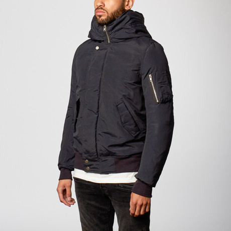 Hooded Bomber Jacket // Navy (XS)