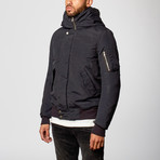 Hooded Bomber Jacket // Navy (S)