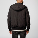 Hooded Bomber Jacket // Black (XS)