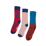 The Dapper Man Sock // Red + Blue + Orange // Set Of 3