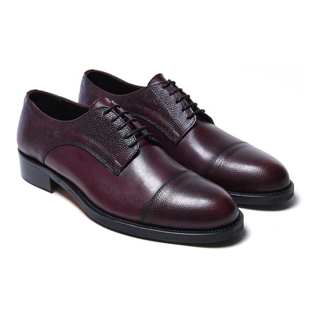 Textured Toe Cap Derby // Bordeaux (Euro: 40)