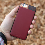 Faux Leather + Wood Case // Maroon (iPhone 6/6S)