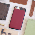 Faux Leather + Wood Case // Maroon (iPhone 6/6S)