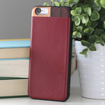 Faux Leather + Wood Case // Maroon (iPhone 6/6S)