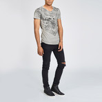 Maori + Skull Tee // Light Grey (L)