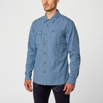 Lambert Stripe Button-Up Shirt // Blue (XL)