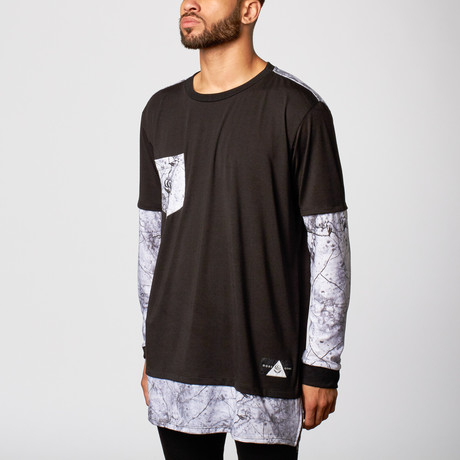 Marble Extendo Long-Sleeve Shirt // Black (S)