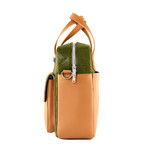 Frank Briefcase (Olive Green + Oiled Oak)