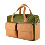 Frank Briefcase (Olive Green + Oiled Oak)
