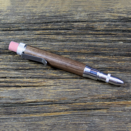 Timber Twist Bullet Pencil // Aluminum Bullet + Aluminum Clip (Walnut)