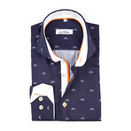 Bicycle Button-Up // Navy (L)