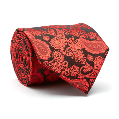 Hand Made Tie // Red Paisley