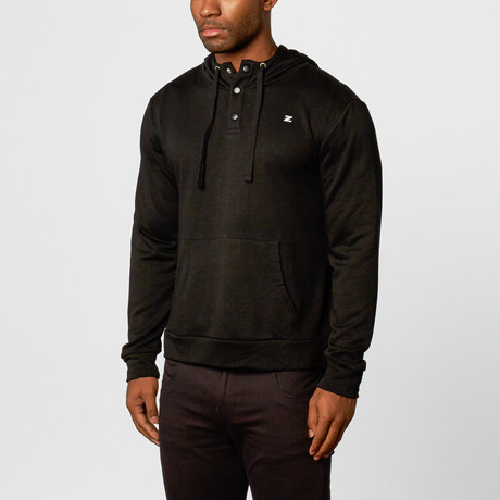 Zowed Hooded Henley // Black (S)