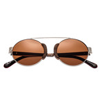 Talisay Sunglasses (Silver Metal + Walnut Frame // Brown Lens)