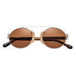 Talisay Sunglasses (Silver Metal + Walnut Frame // Brown Lens)