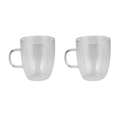 Large Glass Coffee Cup // Set of 2