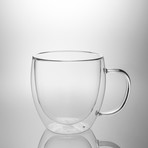 Small Glass Coffee Cup // Set of 2