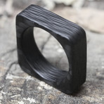 Wave Squared Carbon Fiber Ring (Size 5)