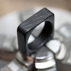 Wave Squared Carbon Fiber Ring (Size 5)