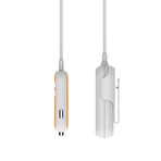 X-5 USB Car Charger + Extended Charging Hub (Orange + White)