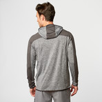 Patched Hooded Sweatshirt // Grey (XL)