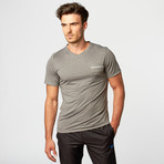 Alanic // Comfy Half Sleeve V-Neck T-Shirt // Grey (2XL)