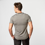 Alanic // Comfy Half Sleeve V-Neck T-Shirt // Grey (L)