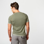 Striped Half Sleeve T-Shirt // Grey (S)