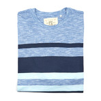 End on End Striped Tee // Rich Blue (5XLT)