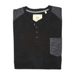 Short Sleeve Raglan Henley // Black (2XL)