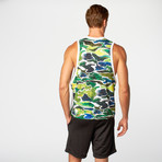 Masterclass Apparel // Camouflage Back Tank // White + Camo Print (L)