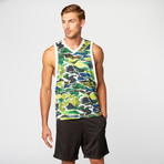 Masterclass Apparel // Camouflage Front Tank // White + Camo Print (L)