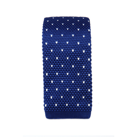 Dotted Knit Tie // Blue + White